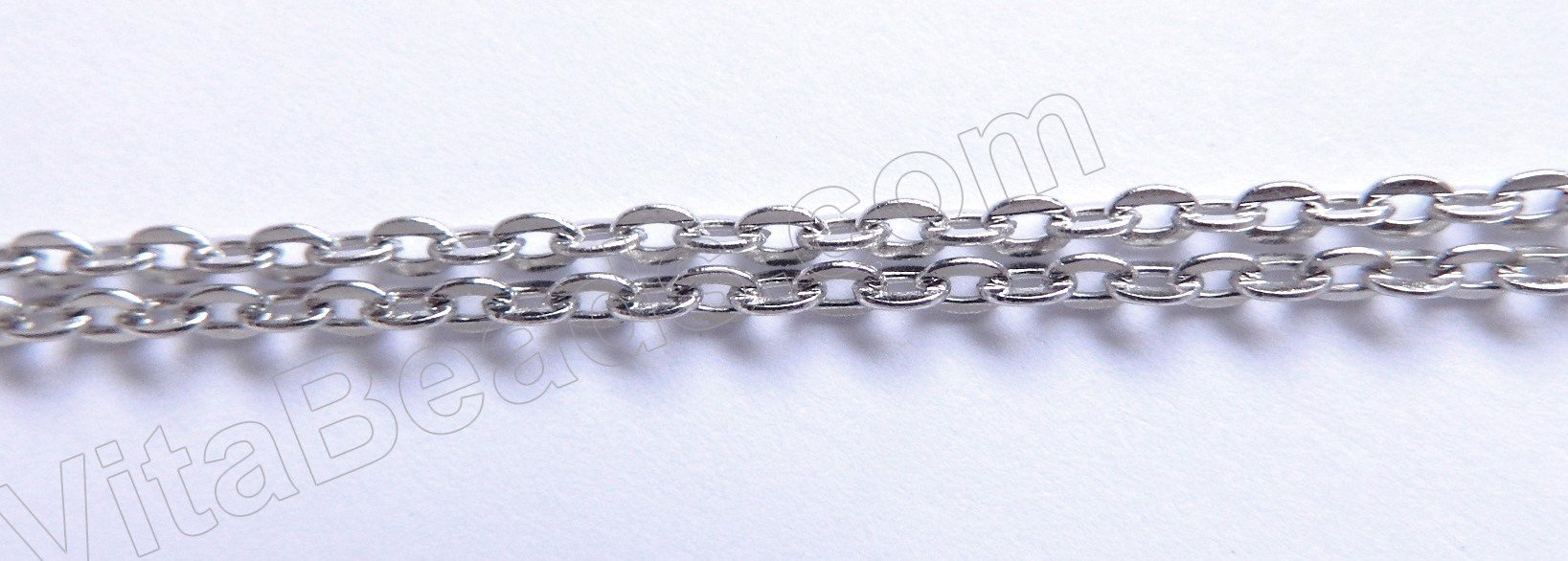 Platinum Plated Brass Small Oval Loop Chain 18"