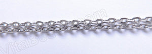 Platinum Plated Brass Small Oval Loop Chain 18"