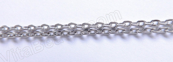 Platinum Plated Brass Small Oval Loop Chain 18"