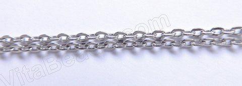 Platinum Plated Brass Small Oval Loop Chain 18"