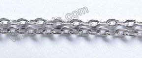 Platinum Plated Brass Small Oval Loop Chain 18"