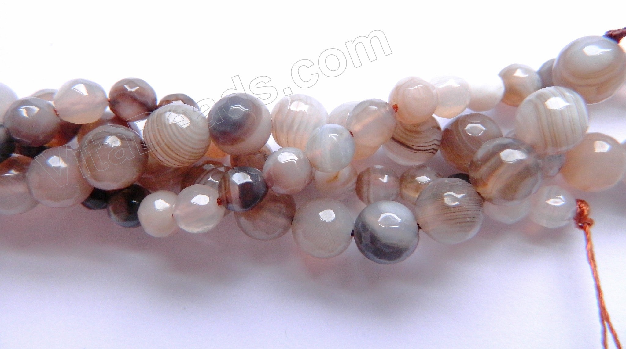 Light Brown Botswana Agate  -  Faceted Round   14"