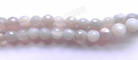 Light Lavender Sardonix Agate  -  Faceted Round  14"