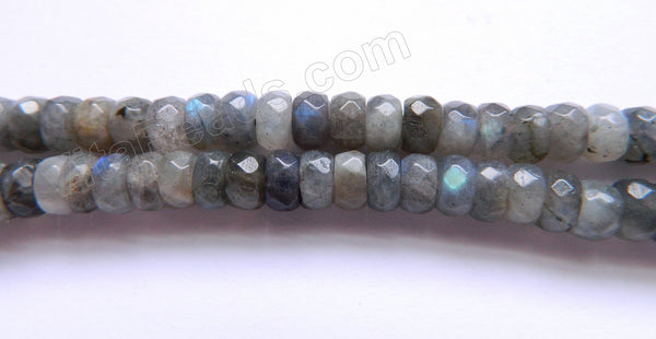 Labradorite A  -  Faceted Heishi, Faceted Rondel  15"