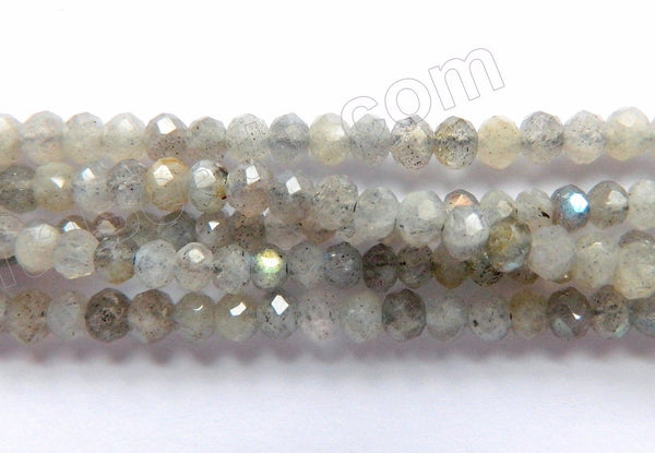 Labradorite Light A  -  Small Faceted Rondels, Faceted Button  16"