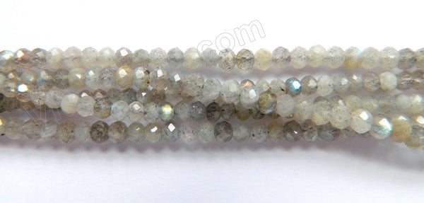 Labradorite Light A  -  Small Faceted Rondels, Faceted Button  16"