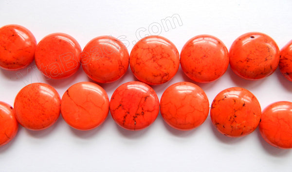 Orange Crack Turquoise  -  Puff Coins  16"