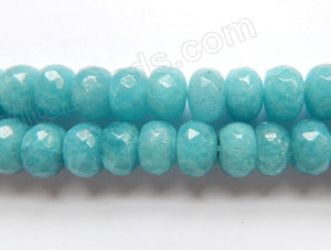 Blue Apatite Jade  -  Big Faceted Rondels  15.5"