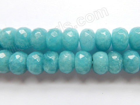 Blue Apatite Jade  -  Big Faceted Rondels  15.5"