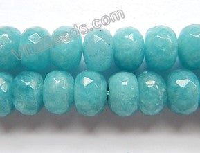 Blue Apatite Jade  -  Big Faceted Rondels  15.5"