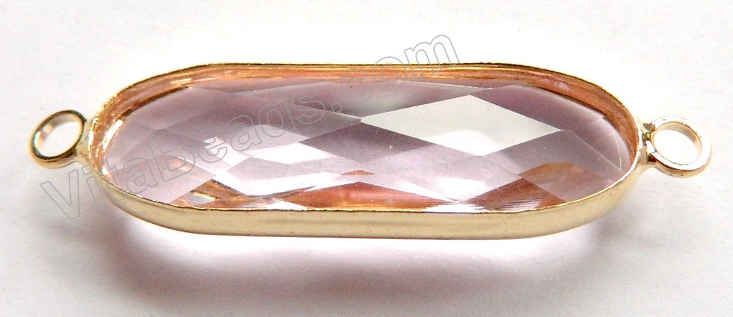 Pink Crystal  -  Gold Trim Connector