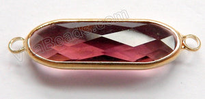 Red Fluorite  -  Gold Trim Connector