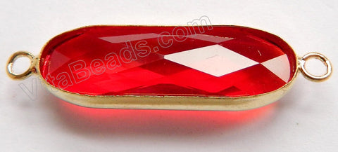 Red Crystal  -  Gold Trim Connector