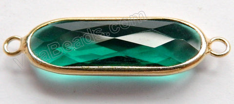 Emerald Crystal  -  Gold Trim Connector