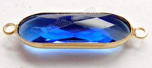 Sapphire Crystal  -  Gold Trim Connector