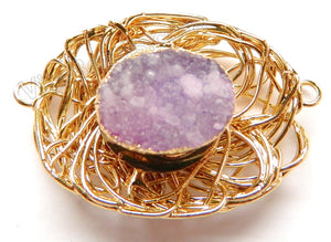 Druzy Nest Connector Purple Crystal - 02