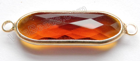 Amber Crystal  -  Gold Trim Connector