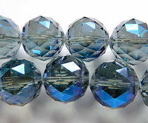 Mystic London Blue Crystal  -  Star Cut Faceted Round 9"