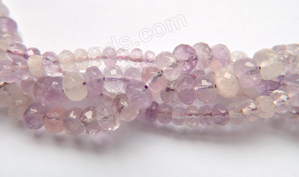 Mixed Lavender Amethyst  -  Faceted Rondel  16"