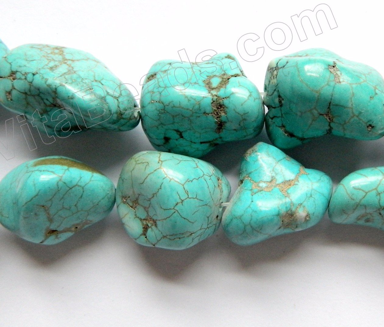 Cracked Blue Turquoise  -  Free Form Nuggets  16"