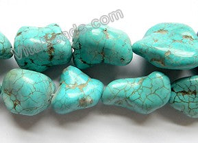 Cracked Blue Turquoise  -  Free Form Nuggets  16"