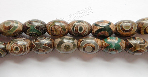 Brown Tibetan Green Eye Agate  -  Smooth Drum 14"