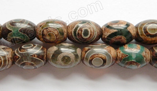 Brown Tibetan Green Eye Agate  -  Smooth Drum 14"