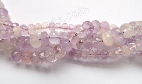 Mixed Lavender Cape Amethyst  -  Faceted Rondel  16"