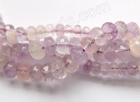 Mixed Lavender Amethyst  -  Faceted Rondel  16"