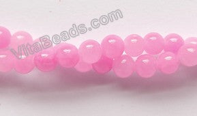 Light Mixed Fuchsia Pink Mashan Jade  -  Smooth Round  16"