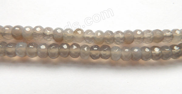 Grey Agate  -  Faceted Rondel  16"