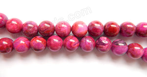 Dark Fuchsia Brazilian Agate  -  Smooth Round Beads  16"