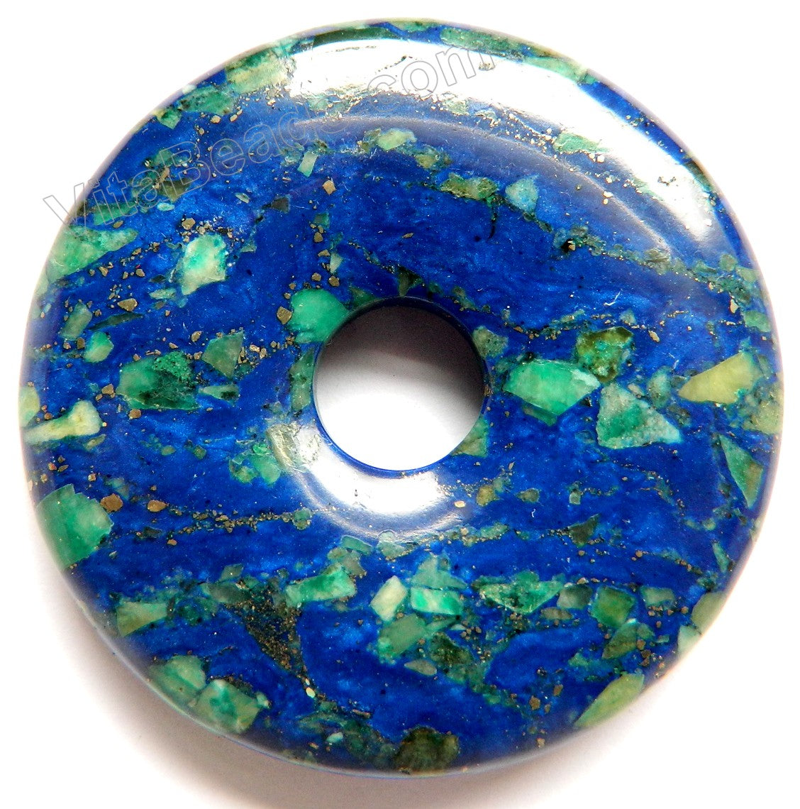 Smooth Pendant - Donut Lapis Malachite AA