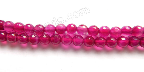 Fuchsia Agate Dark  -  Faceted Round  14"