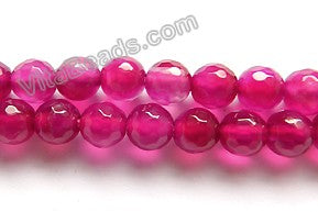 Fuchsia Agate Dark  -  Faceted Round  14"