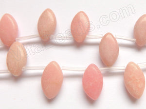 Pink Opal  -  Smooth Top Drilled Puff Briolette Marquise  16"