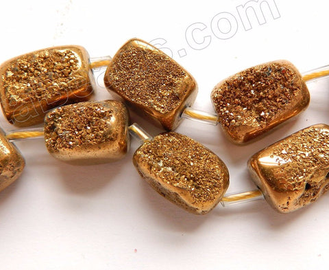 Dark Gold Druzy Crystal  -  Free Form Cubes  16"