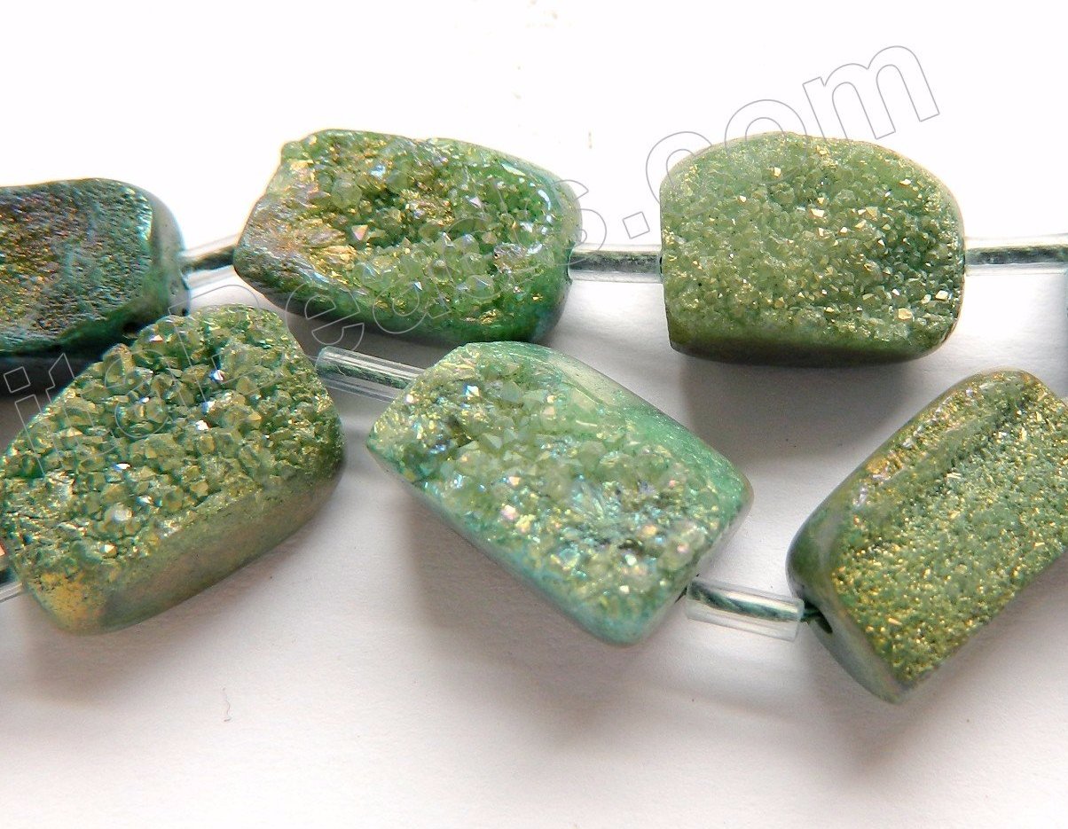 Dark Green Druzy Crystal  -  Free Form Cubes  16"