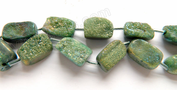 Dark Green Druzy Crystal  -  Free Form Cubes  16"