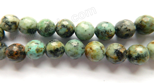 Africa Turquoise  -  Faceted Round  16"