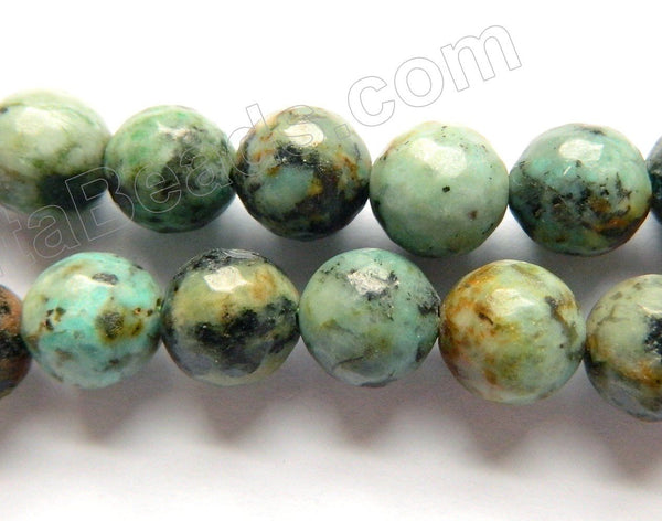 Africa Turquoise  -  Faceted Round  16"