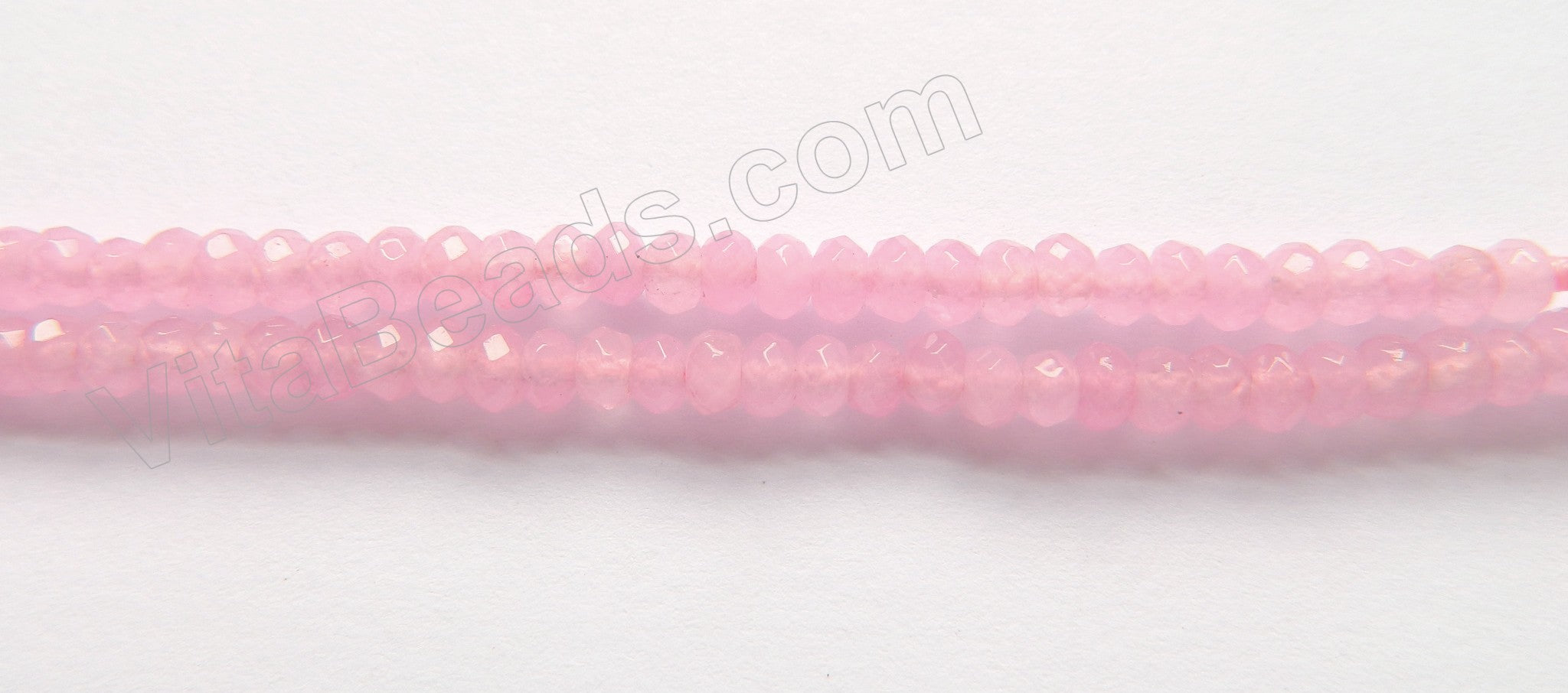 Light Lavender Jade  -  Small Faceted Rondel  15"     4 mm