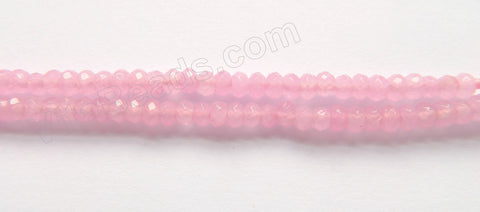 Light Lavender Jade  -  Small Faceted Rondel  15"     4 mm