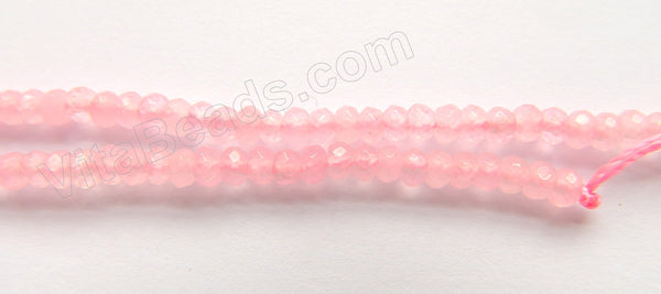 Rose Jade  -  Small Faceted Rondel  15"     4 mm