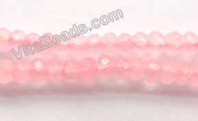 Rose Jade  -  Small Faceted Rondel  15"     4 mm