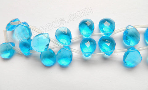 Ocean Crystal  -  Faceted Flat Briolette 16"