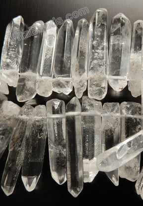 Long Crystal Rocks Rock Crystal Natural - Graduated Faceted Long Tooth 16