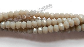 Synthetic Grey Quartz  -  Small Faceted Rondel  15"     3 x 1.5 mm