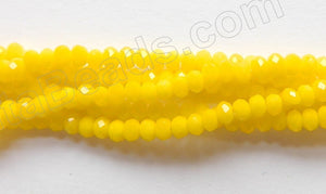 Synthetic Yellow Quartz  -  Small Faceted Rondel  15"     3 x 2 mm