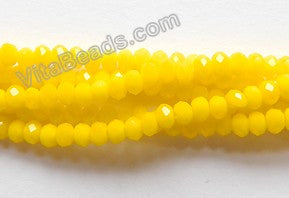Synthetic Yellow Quartz  -  Small Faceted Rondel  15"     3 x 2 mm